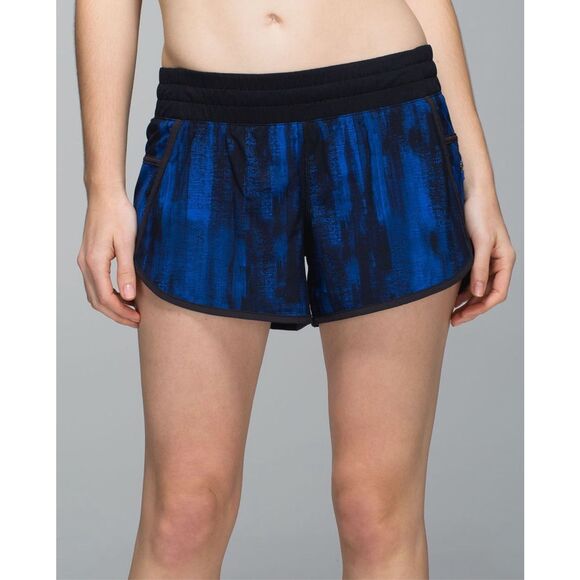 Lululemon Tracker Short III *4-way Stretch blue black sz 4 - Picture 2 of 10